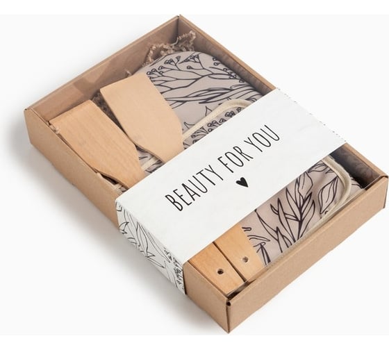 Изображение товара Подарочный набор Доляна Beauty for you: варежка 20x28 см, прихватка 17х17 см, 2 лопатки 9320299