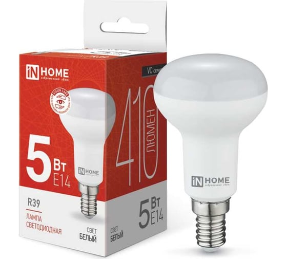 Изображение товара Светодиодная лампа IN HOME LED-R39-VC 5Вт 230В Е14 4000К 410Лм 4690612030852