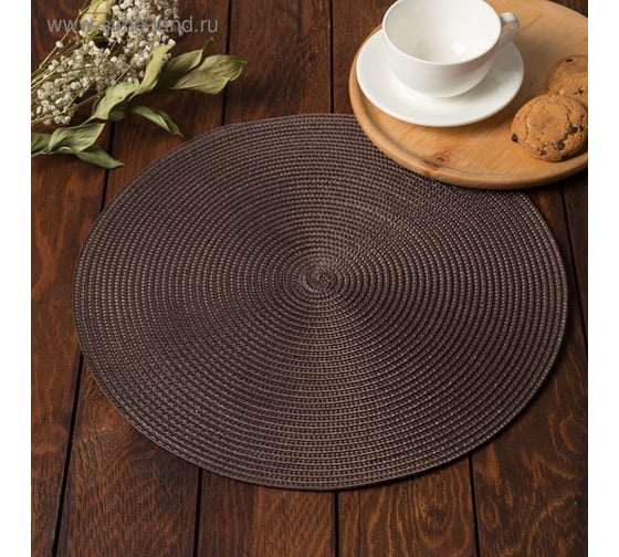 Изображение товара Сервировочная салфетка Доляна Классика кофейный, диаметр 38 см 4757205