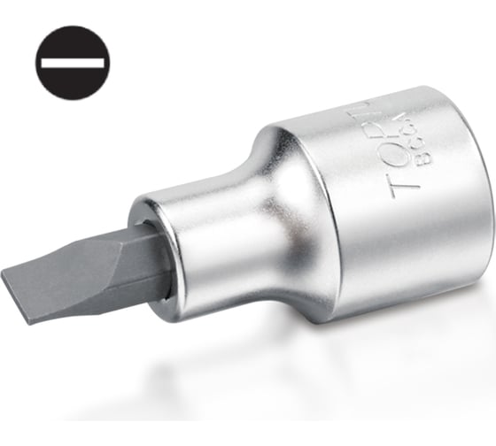 Изображение товара Головка торцевая со вставкой SL6, 1/4"DR, L=37 мм TOPTUL BCCA0806