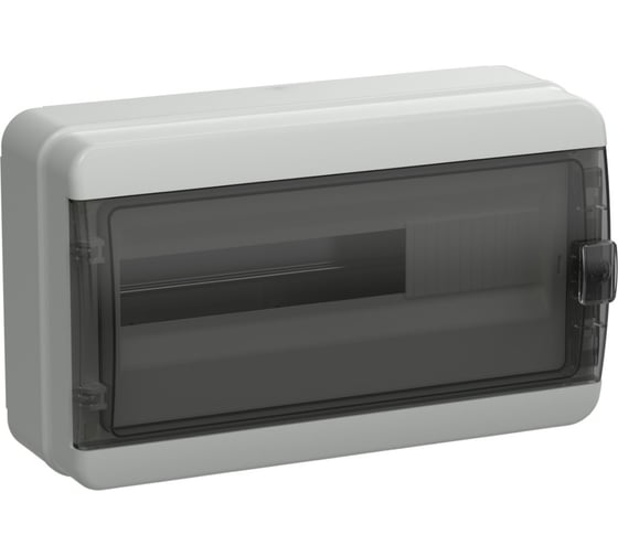Изображение товара Корпус пластиковый IEK TEKFOR КМПн-18 IP65 черная прозрачная дверь TF5-KP72-N-18-65-K03-K02