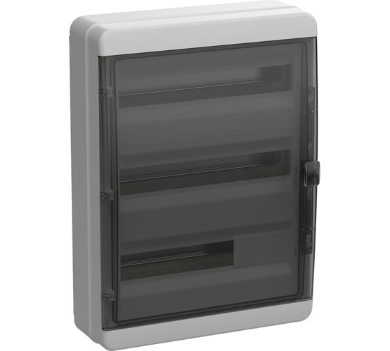 Изображение товара Корпус пластиковый IEK TEKFOR КМПн-54 IP65 черная прозрачная дверь TF5-KP72-N-54-65-K03-K02