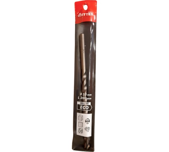Изображение товара Сверло усиленное 10 х 200 мм по бетону и камню Eco RITTER PS12210200
