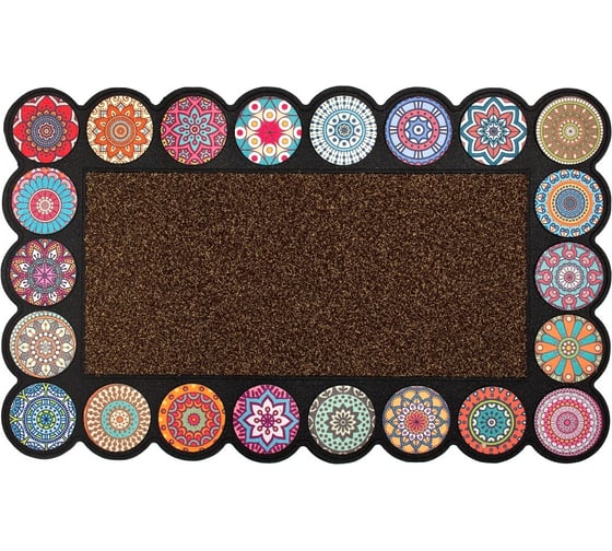 Изображение товара Коврик придверный Attribute MOSAIC RONDO коричневый, 76x45 см AMM575