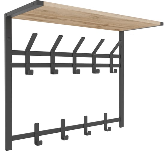 Изображение товара Вешалка ЗМИ с полкой 2-х ярусная ТОРОНТО 22Д черный ВСПТ22Д Ч
