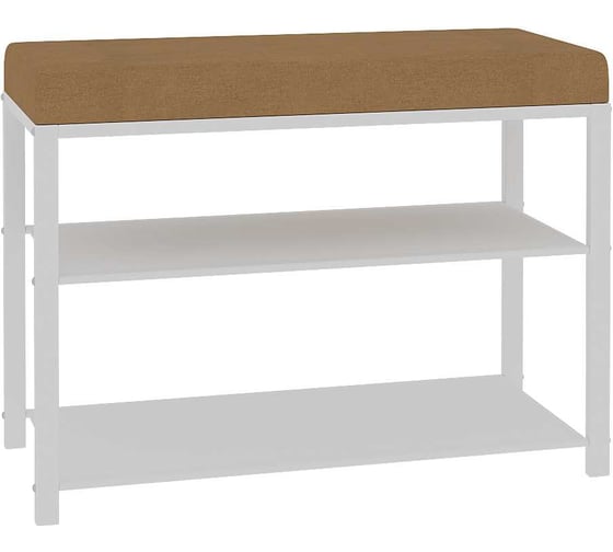 Изображение товара Банкетка ЗМИ Торонто 23S TORONTO 23S banquet&shoes цвет каркаса белый, цвет сиденья бежевый БТ23СББ