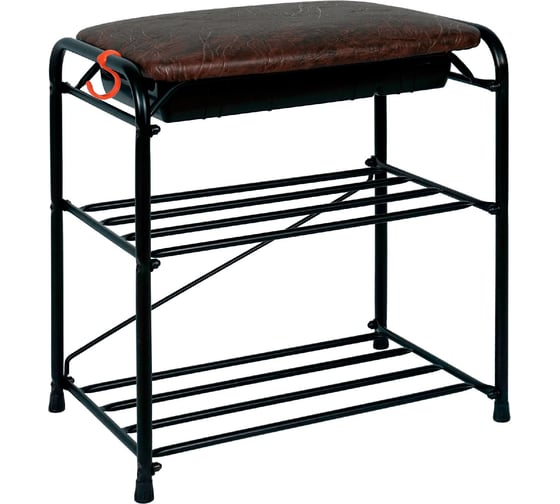 Изображение товара Подставка для обуви ЗМИ Альфа 13 с сиденьем и ящиком черный ПДОА13СЯ Ч