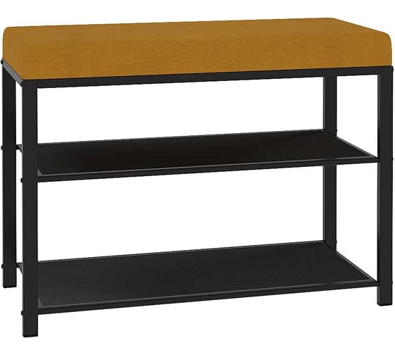 Изображение товара Банкетка ЗМИ Торонто 23S TORONTO 23S banquet&shoes цвет каркаса черный, цвет сиденья горчичный БТ23СЧГ