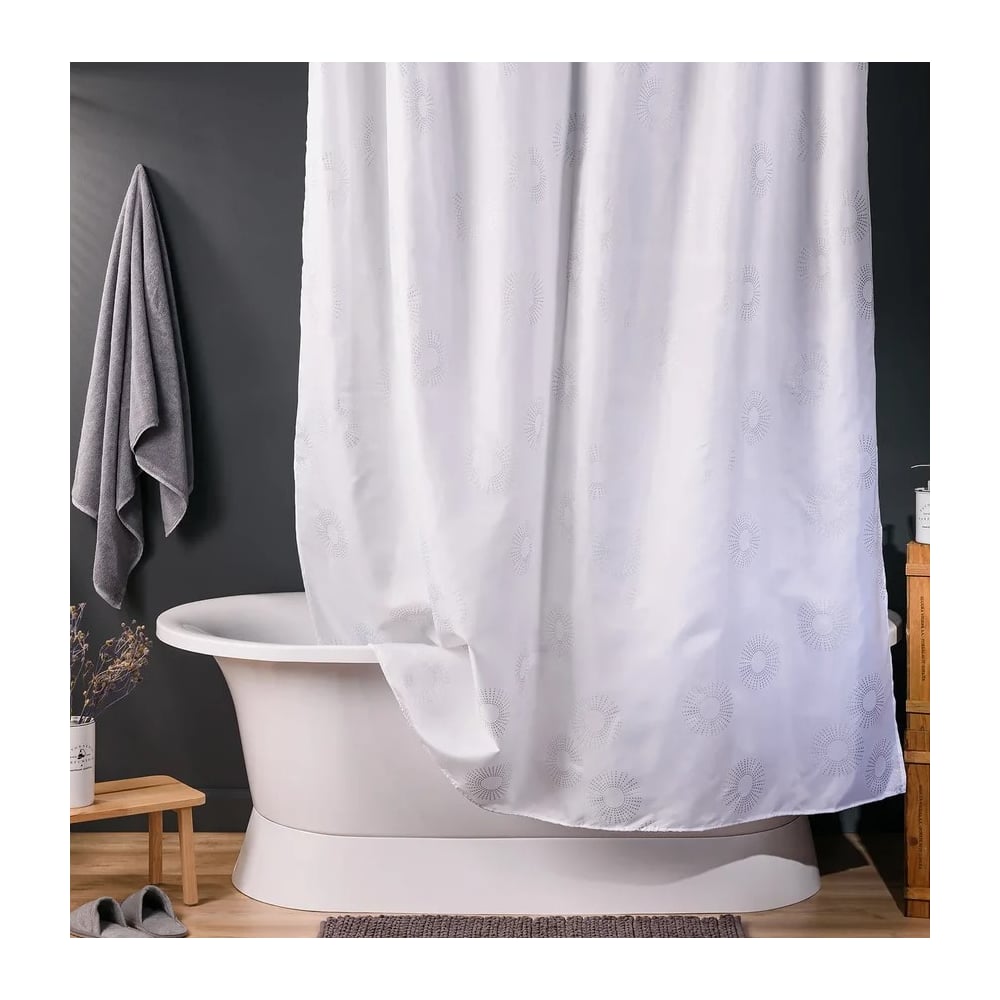 Тканевая занавеска-штора для ванной комнаты Verran утяжелитель lite weights 0 5кг 2шт зеленый 5861 wc