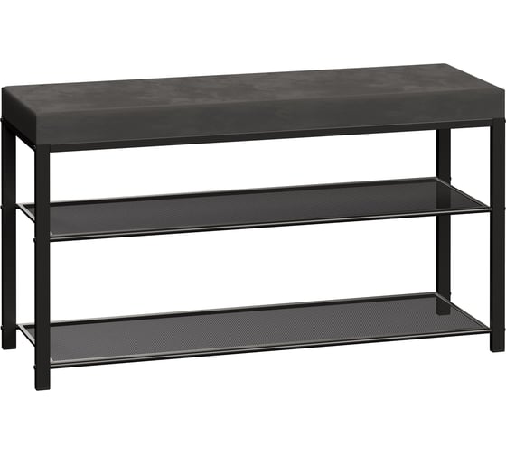 Изображение товара Банкетка ЗМИ Торонто 33С цвет каркаса черный, цвет сиденья серый БТ33СЧС