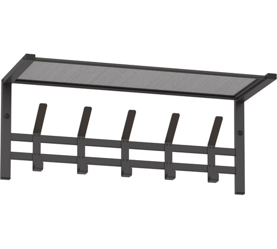 Изображение товара Вешалка ЗМИ с полкой Торонто 21, hanger with shelf графит ВСПТ21 ГР