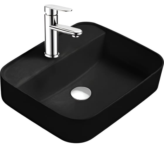 Изображение товара Раковина для установки на столешницу AQUATEK ВЕГА 500х395х140 мм, матовый черный AQ5506-MB 00000135036