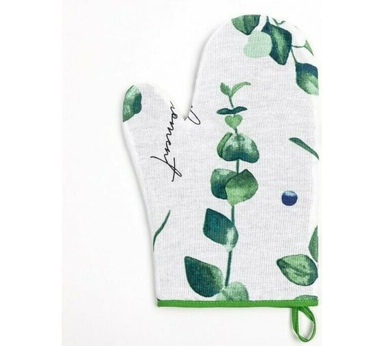 Изображение товара Варежка-прихватка Доляна Eucalyptus, 20x27 см, 100% хлопок, рогожка 164 г/м2 7584032