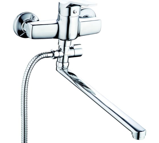 Изображение товара Смеситель для ванны G-lauf с длинным поворотным изливом 360 градусов и душевой лейкой, хром ZDN6-A183