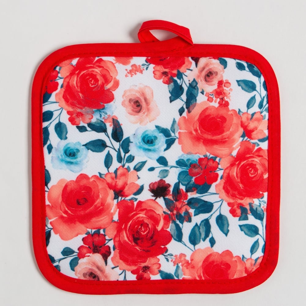 Изображение товара Прихватка Доляна Розы 17х17 см из полиэстера