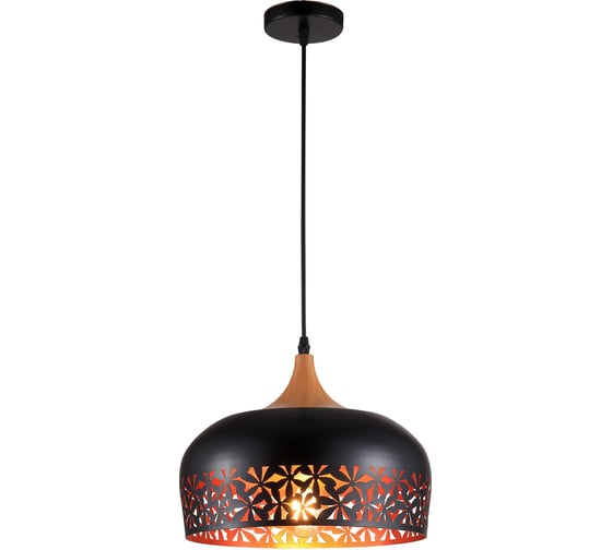 Изображение товара Люстра De Fran подвесная SP -0815, Е27 220В 1x60Вт, серия Ажур, черный+золото MBK+SGD, металл d30хh24cm SP -0815 MBK+SGD