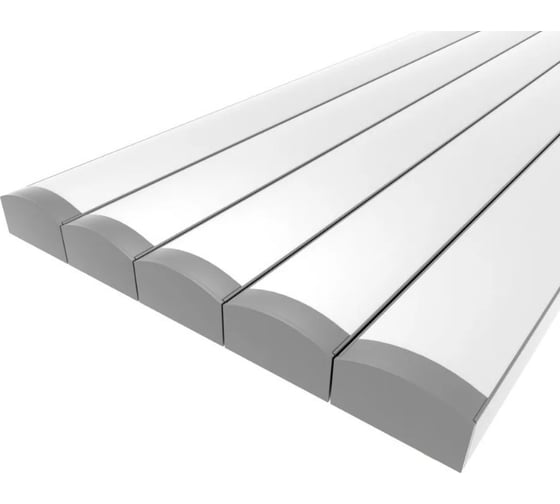 Изображение товара Профиль LEDCRAFT LC-LP0716M16-1x5Silver комплект из 5 шт серебро (1м профиль+1м рассеиватель+2 заглушки) 1611070410