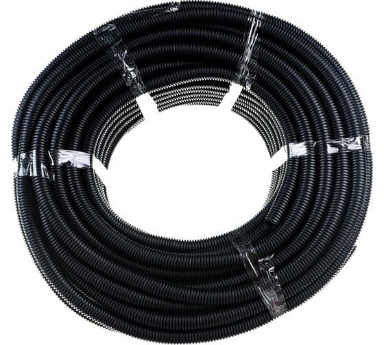 Изображение товара Автомобильная гофрированная труба REXANT ППНг d 16,5 мм, разрезная негорючая бухта 50 м/уп. 16-1078