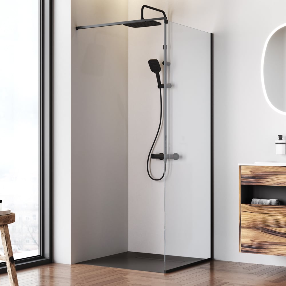 Изображение товара Душевая перегородка AM.PM Func 80x200 стекло 8 мм черный профиль