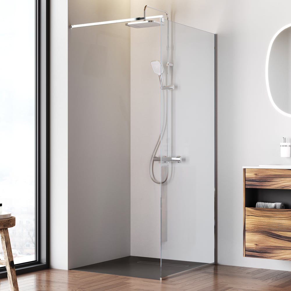 Изображение товара Душевая перегородка AM.PM Func 90x200 стекло 8 мм с покрытием, хром профиль