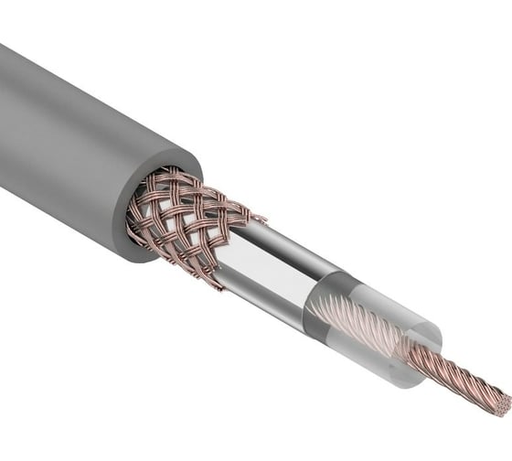 Изображение товара Коаксиальный кабель REXANT RG-58 A/U 50 Ом Cu/Al/Cu 64 процента бухта 100 м серый 01-2002