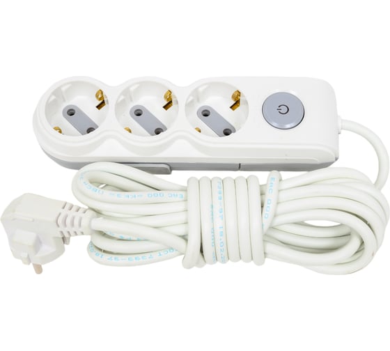 Изображение товара Удлинитель OVIVO с выключателем 3 гнезда с заземлением 5 метров 700-000500-323