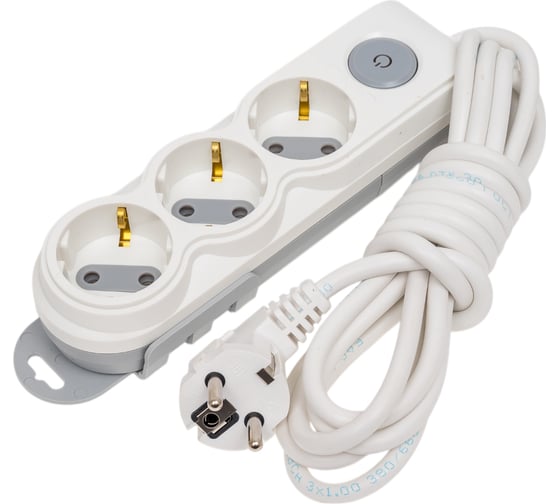 Изображение товара Удлинитель OVIVO с выключателем 3 гнезда с заземлением 3 метра 700-000300-323