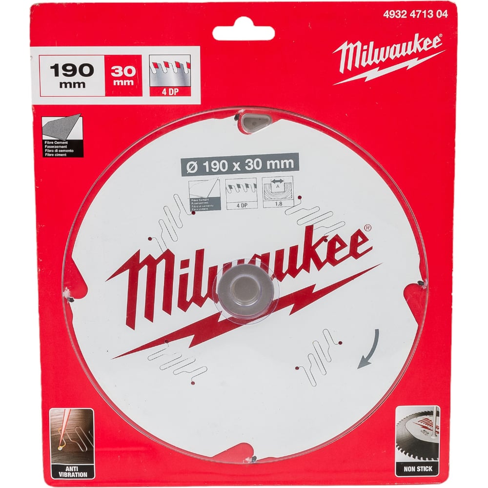 Пильный диск по фиброцементу для циркулярной пилы Milwaukee диск по дереву для циркулярной мини пилы м200 messer