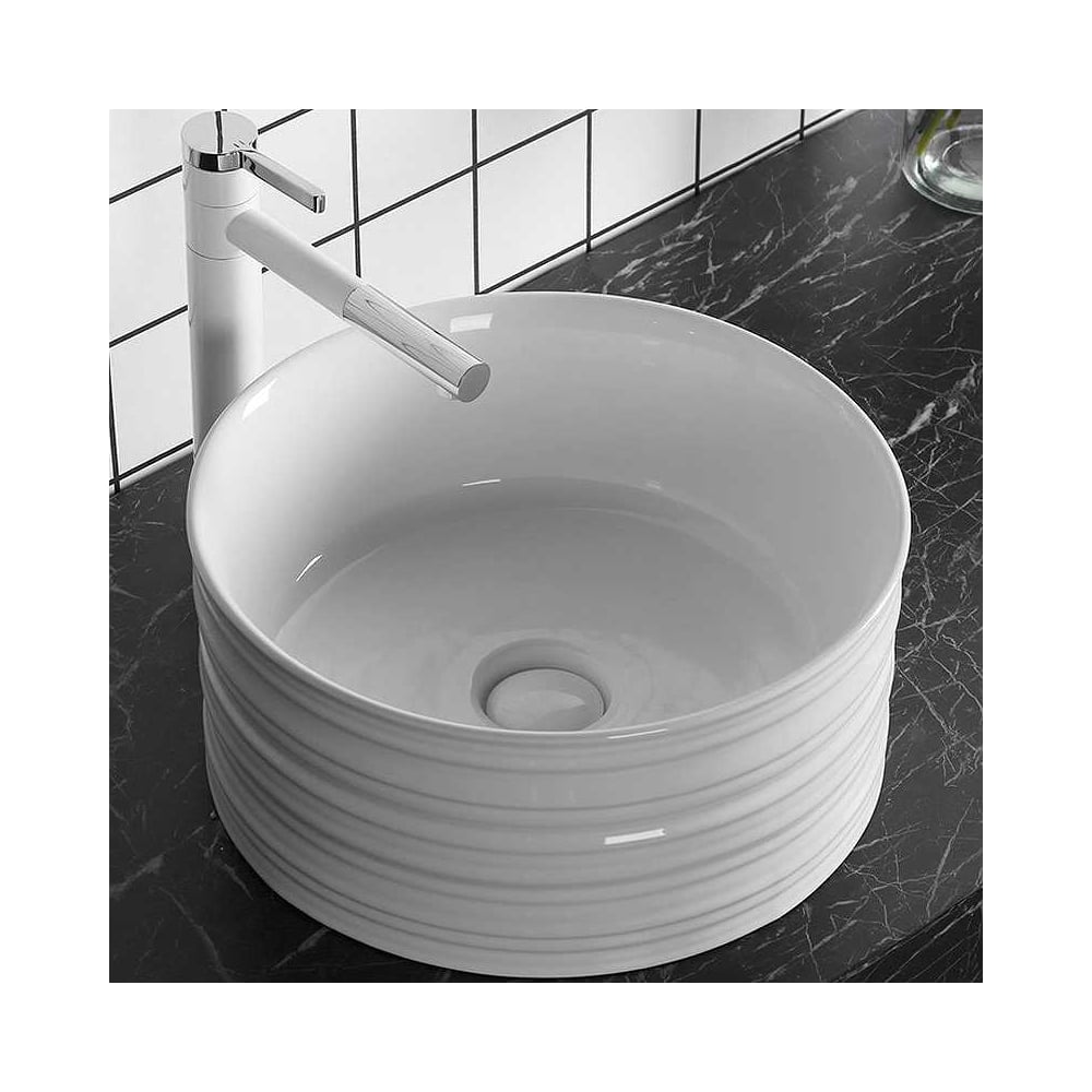 Изображение товара Накладная керамическая раковина Cerutti SPA 40 см белая современная