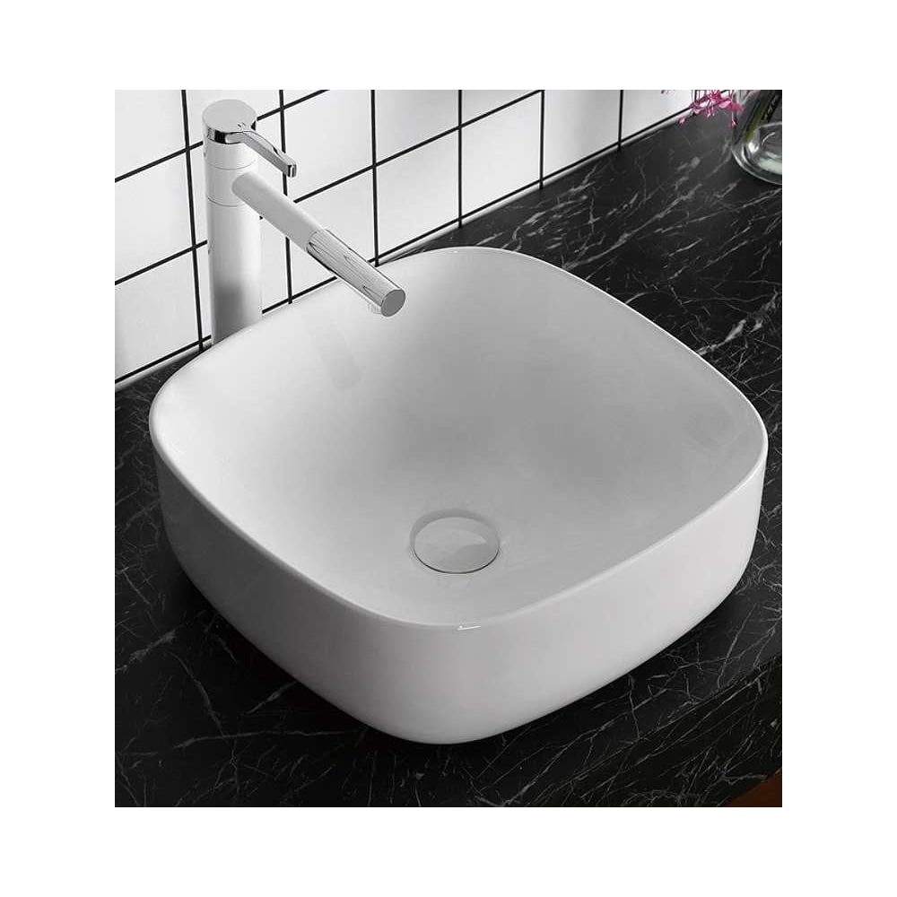 Изображение товара Накладная керамическая раковина Cerutti SPA 42 см квадратная белая