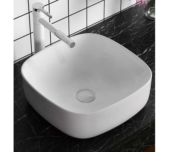 Изображение товара Накладная раковина Cerutti SPA 42 см, квадратная, цвет белый 9854