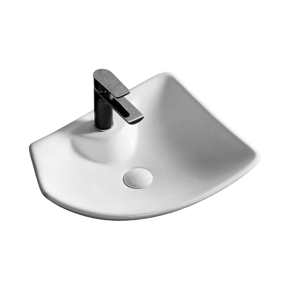 Изображение товара Накладная раковина Cerutti SPA 50 см белая асимметричная современная керамика