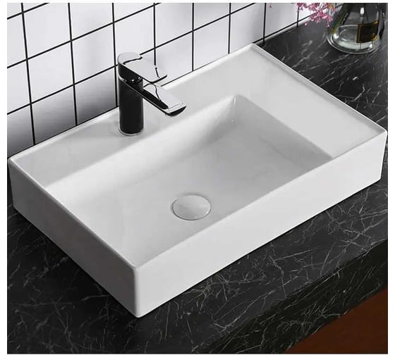 Изображение товара Накладная раковина Cerutti SPA 60 см, прямоугольная, цвет белый 9863