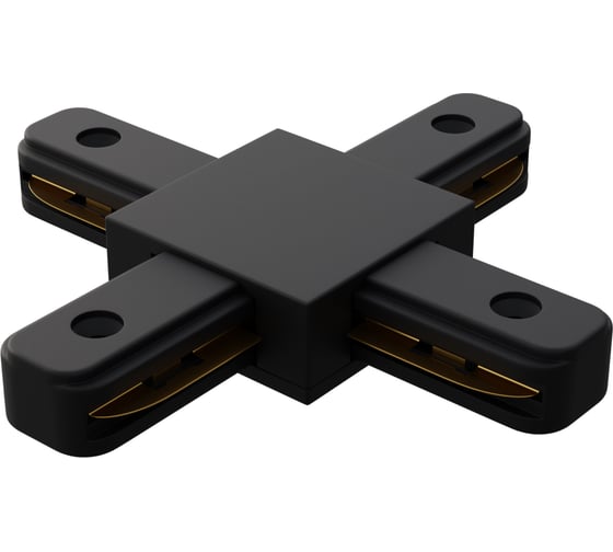 Изображение товара Коннектор Apeyron Х-образный, однофазный для накладного/подвесного шинопровода, IP20, 105x105x18мм, чёрный, пластик 09-127