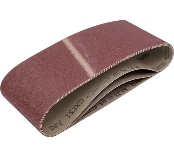 Изображение товара Лента шлифовальная 100x610 мм, А80 (14А 20/Р80), 3 шт Tsunami D761A1006100080