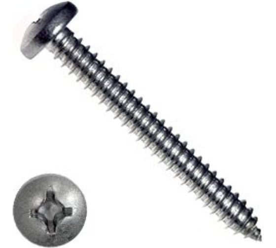 Изображение товара Саморез КРЕП-КОМП с полукруглой головкой, нержавейка, DIN7981 А2, 3.9x32, 500 шт. шпн3932