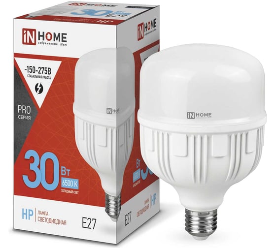 Изображение товара Светодиодная лампа IN HOME LED-HP-PRO 30Вт 230В Е27 6500К 2850Лм 4690612031088