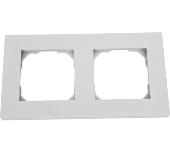 Изображение товара Универсальная 2-местная рамка TOKOV ELECTRIC Pixel алюминий TKE-PX-RM2-C03