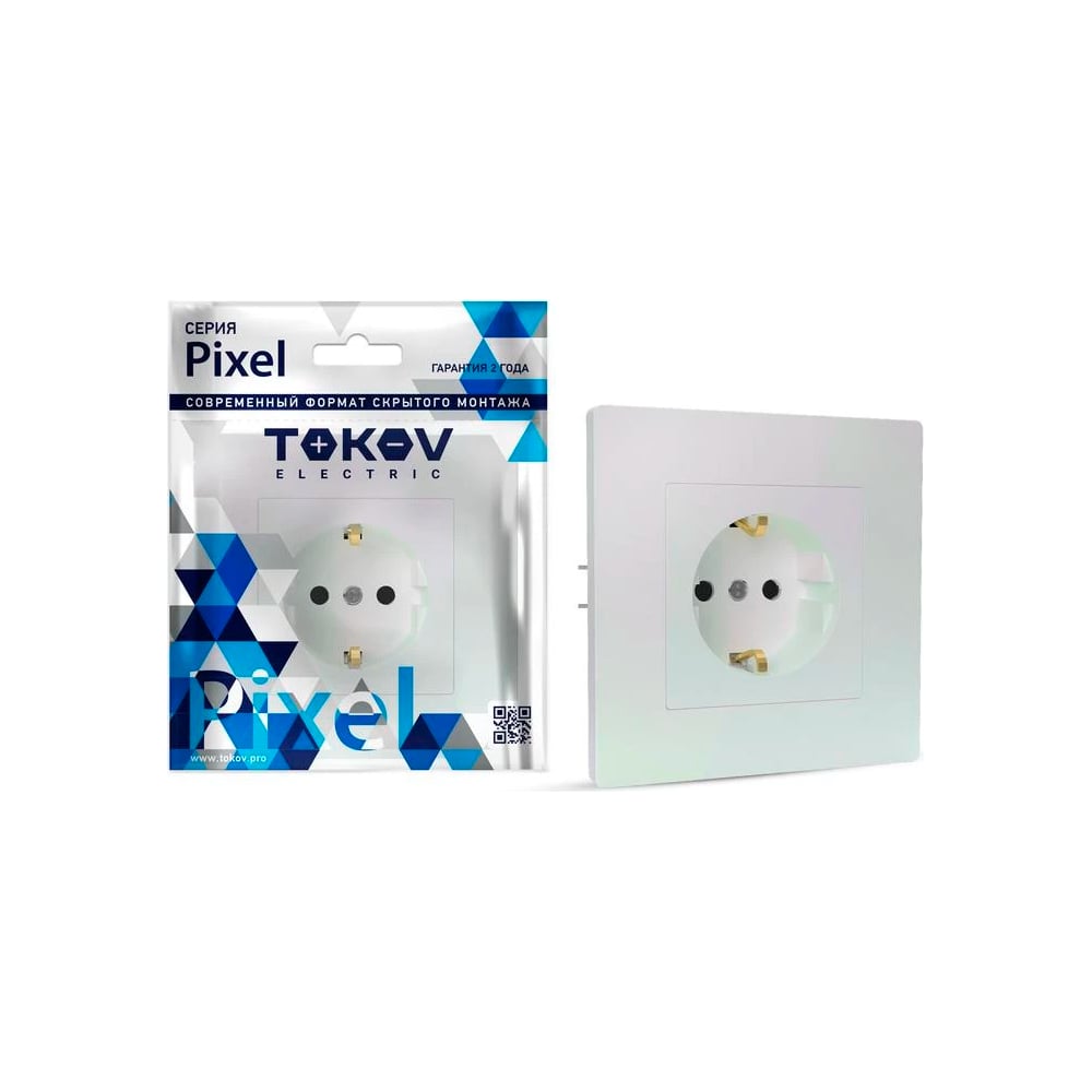 Изображение товара 1-местная силовая розетка TOKOV ELECTRIC СП Pixel 16А