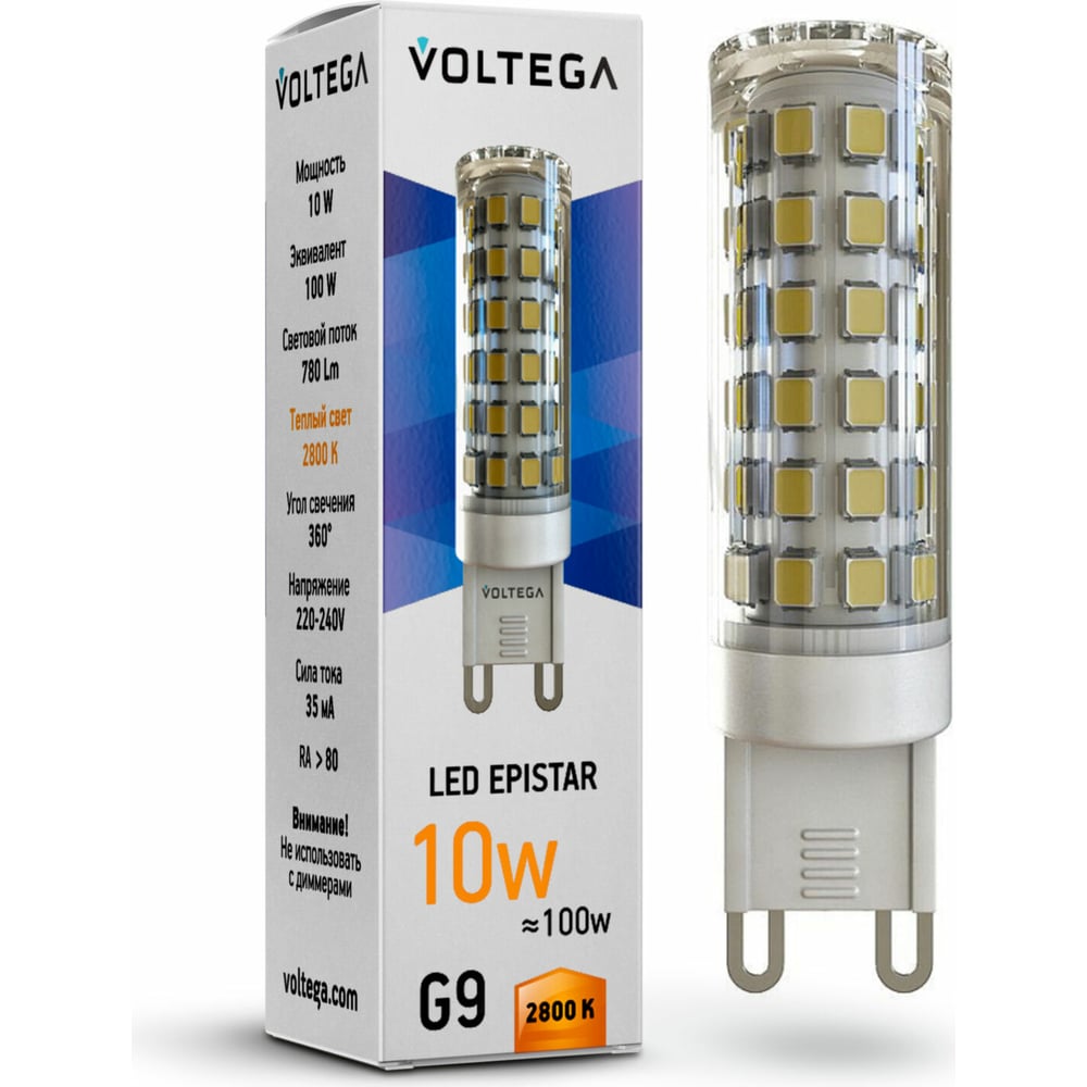 Светодиодная лампа VOLTEGA лампа светодиодная g9 3 вт 220 в капсула 2800 к ecola corn micro 50x16мм led