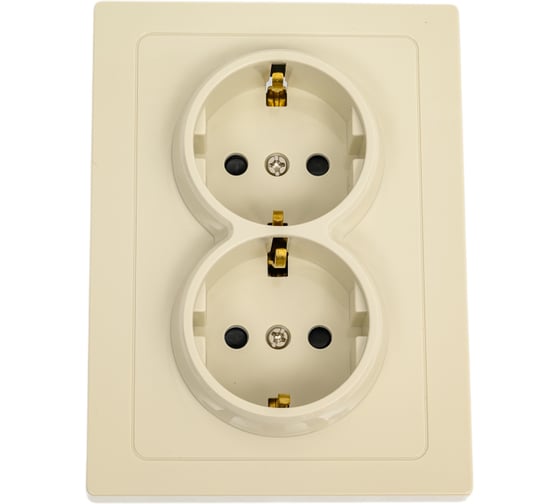 Изображение товара Розетка TOKOV ELECTRIC 2-местная СП Pixel 16А IP20 с заземлением, защитные шторки, в сборе бежевый TKE-PX-R2FZSF-C02