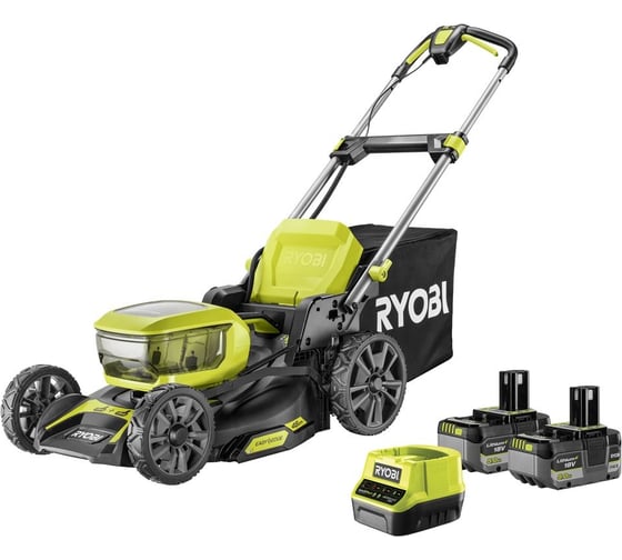 Изображение товара Аккумуляторная бесщеточная газонокосилка Ryobi 18В RY18LMX46A-250, 46см 5133005790