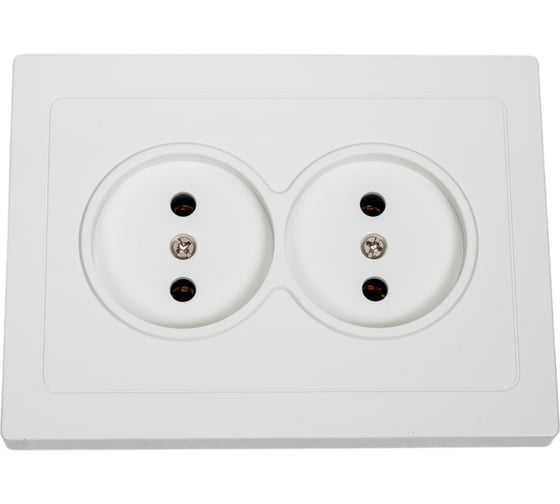 Изображение товара Розетка TOKOV ELECTRIC 2-местная СП Pixel 16А IP20 без заземлением в сборе белый TKE-PX-R2F-C01