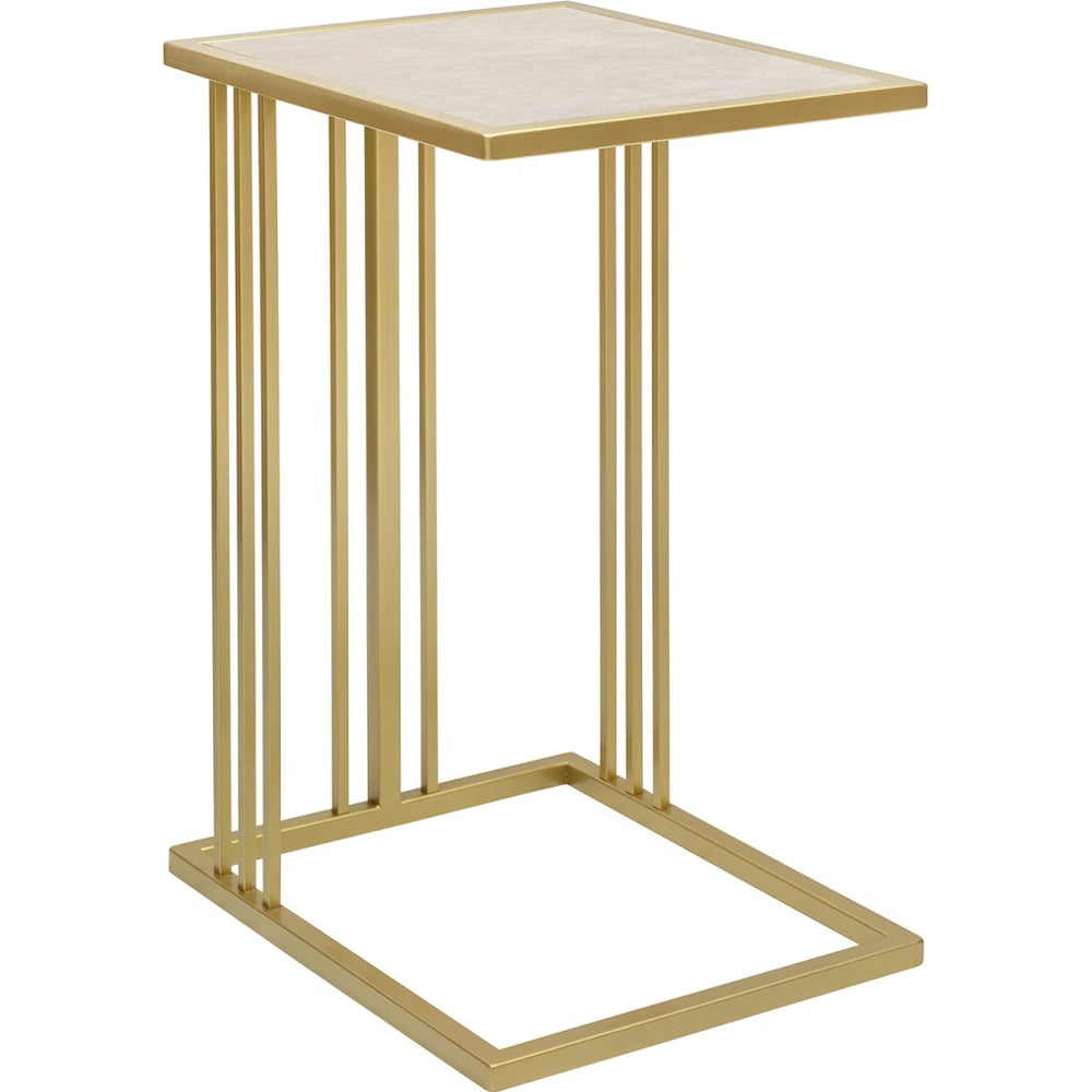Изображение товара Столик приставной GreenWeen SOHO золотой каркас керамика Ivory 365x430x670 мм
