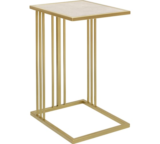 Изображение товара Cтолик приставной GreenWeen SOHO, золотой каркас, столешница керамика Ivory 365x430x670 мм GW-CT-SOHO-G-KI