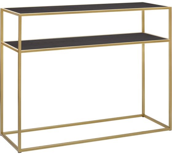 Изображение товара Консоль GreenWeen SKANDI, золотой каркас, верх ЛДСП черная, 1000x350x810 мм GW-KONS-SKANDI-1000G-BLACK