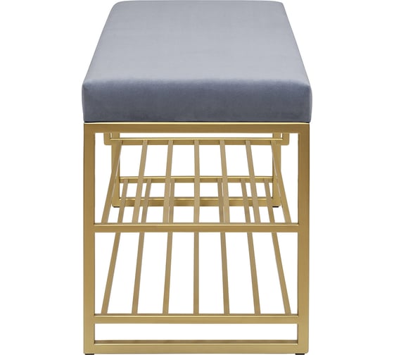 Изображение товара Обувница GreenWeen GARDA PLUS, золотой каркас, сидение велюр цвет Light Blue, 850x400x520 мм GW-GARDAPLUS-LB-850G