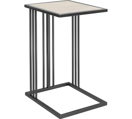 Изображение товара Cтолик приставной GreenWeen SOHO, черный каркас, столешница керамика Ivory, 365x430x670 мм GW-CT-SOHO-B-KI