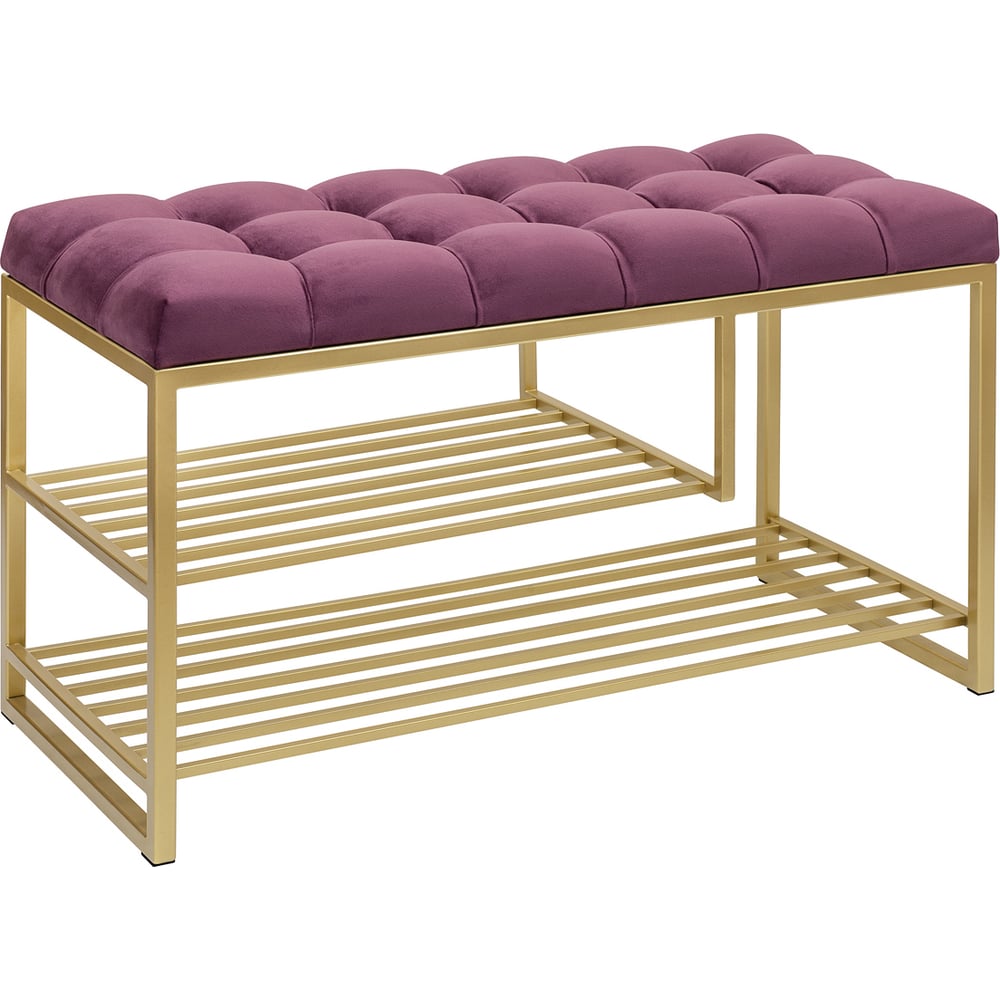 Изображение товара Обувница GreenWeen GARDA PLUS, стильная мебель с сиденьем, металл и велюр, размеры 850х400х520 мм