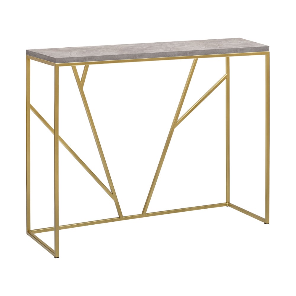 Изображение товара Консоль GreenWeen EVA с золотым каркасом и серой ЛДСП 1000x350x830 мм